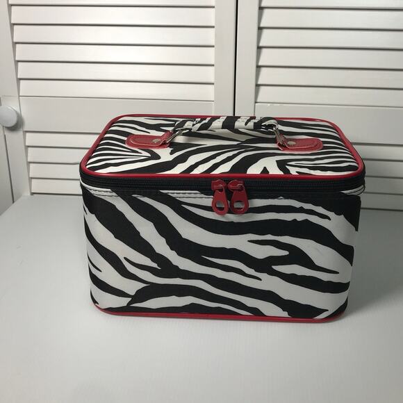 Zebra Print Travel Cosmetic Makeup Case - Picture 1 of 9